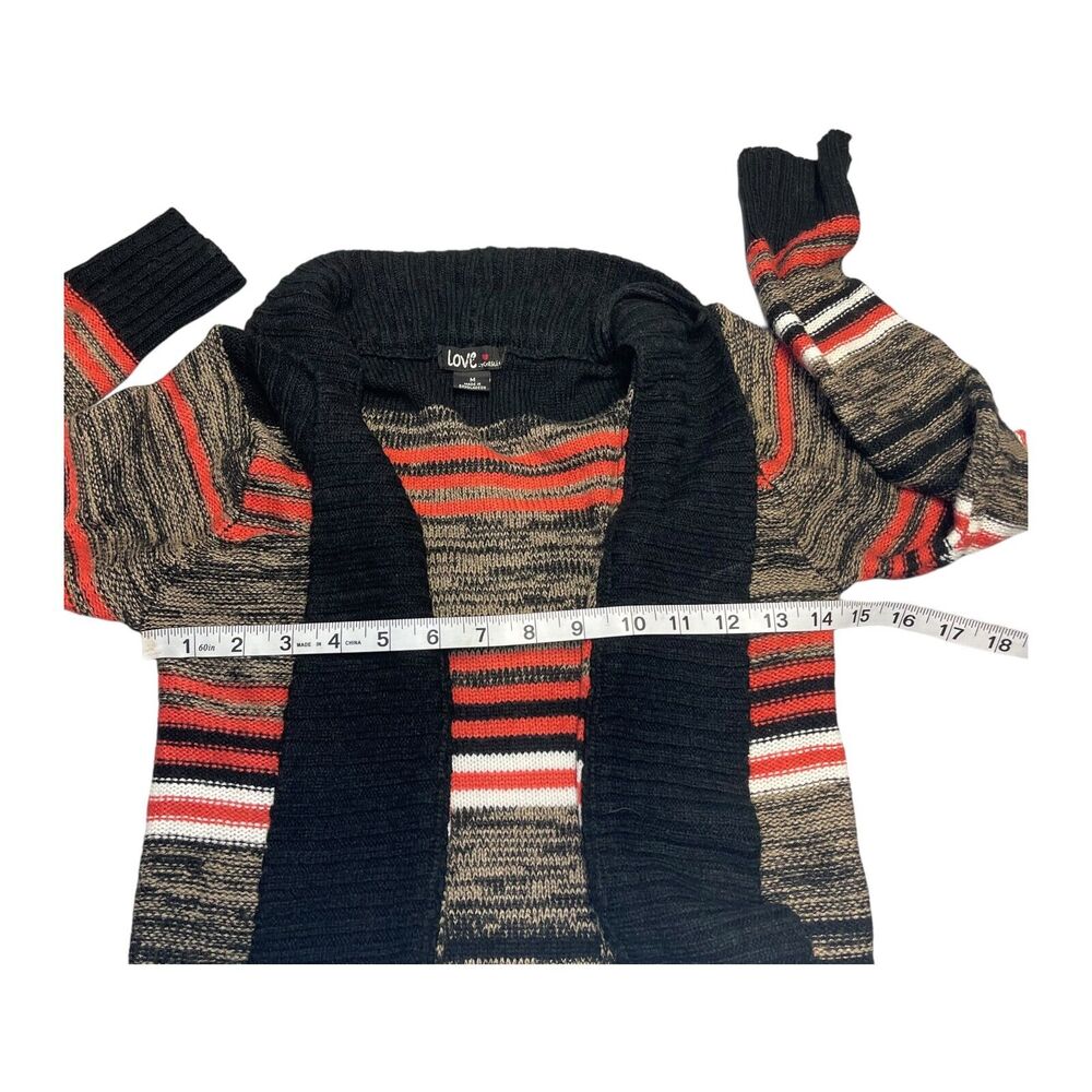 Love By Chesley Cardigan Sweater Women's Medium Multicolor Striped 100% Acrylic - Picture 5 of 8